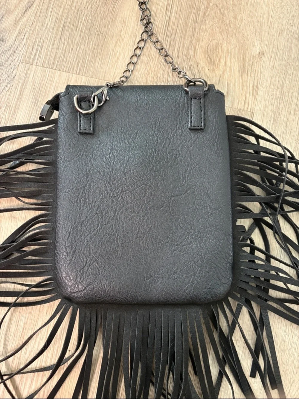 💀 Rockstar Rebel Black Fringe Skull Crossbody Bag Excellent Condition! Festival